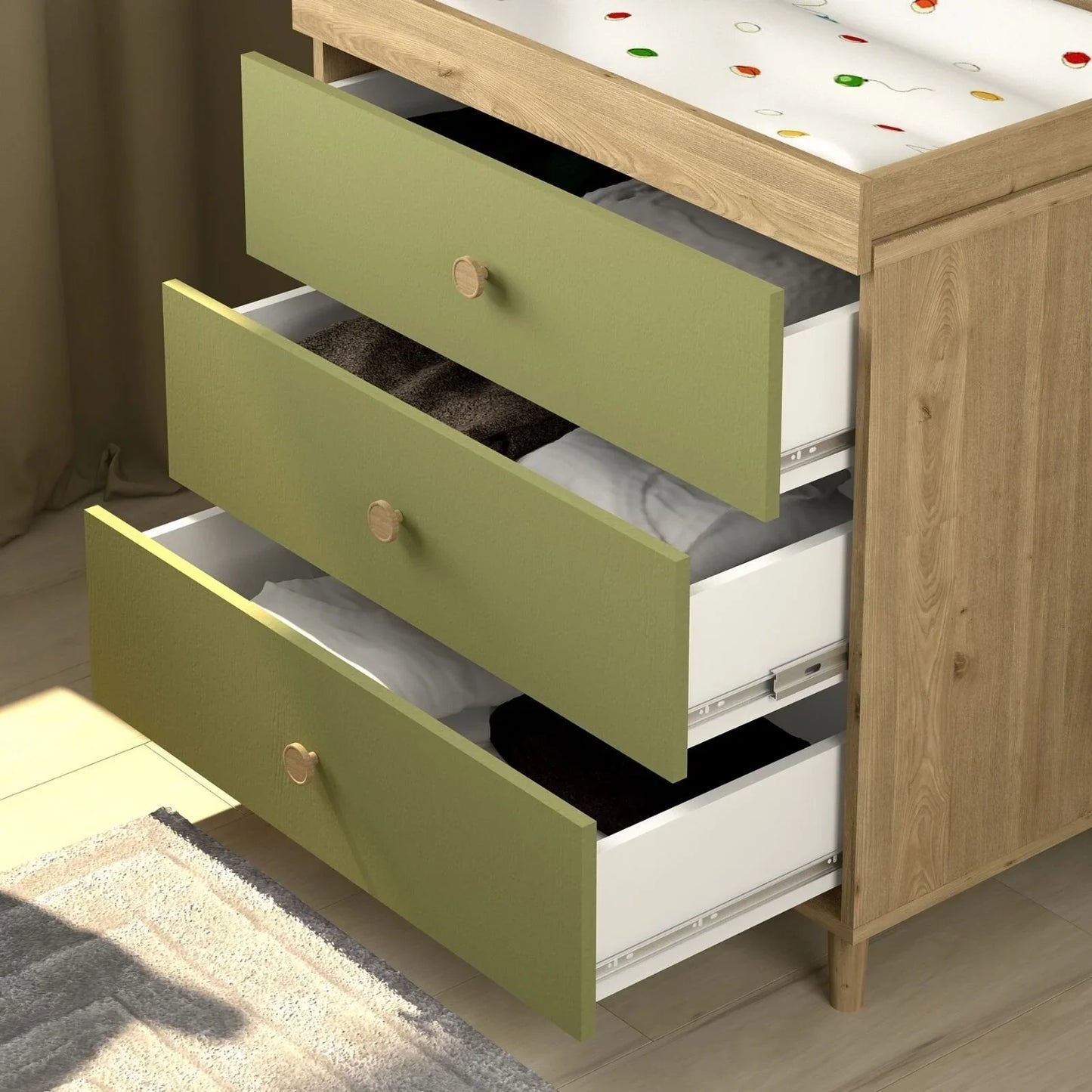 Shefa Kids 890 Changing Dresser - Pistachio Green