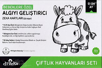 Bebeklere Özel Algıyı Geliştirici Zeka Kartları - Çiftlik Hayvanlar Seti 0-24 Ay