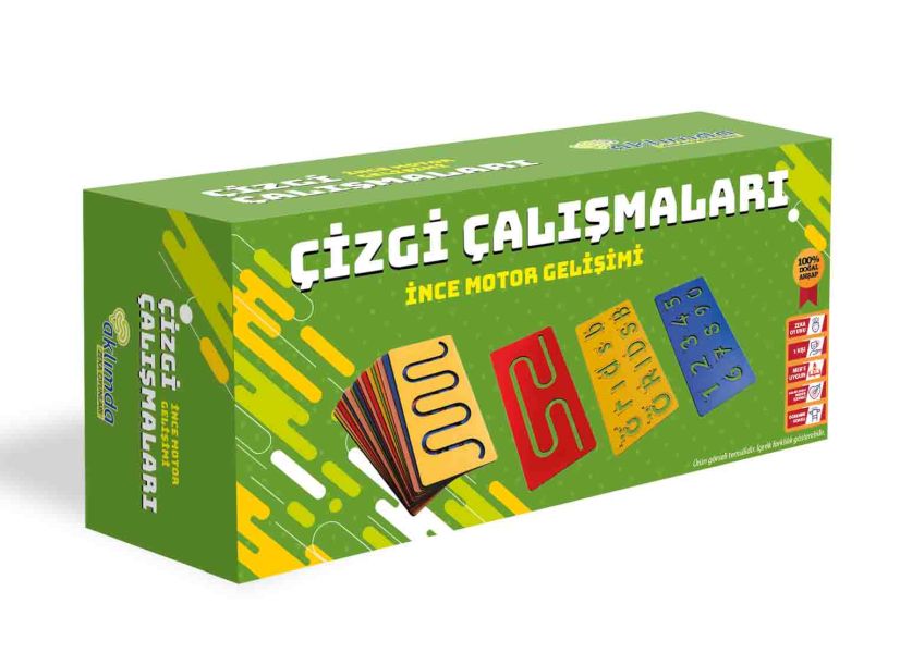 Çizgi Çalışmaları - İnce Motor Gelişimi (Ahşap) – Kolektif – Aklımda Zeka Oyunları – kitap kapağı