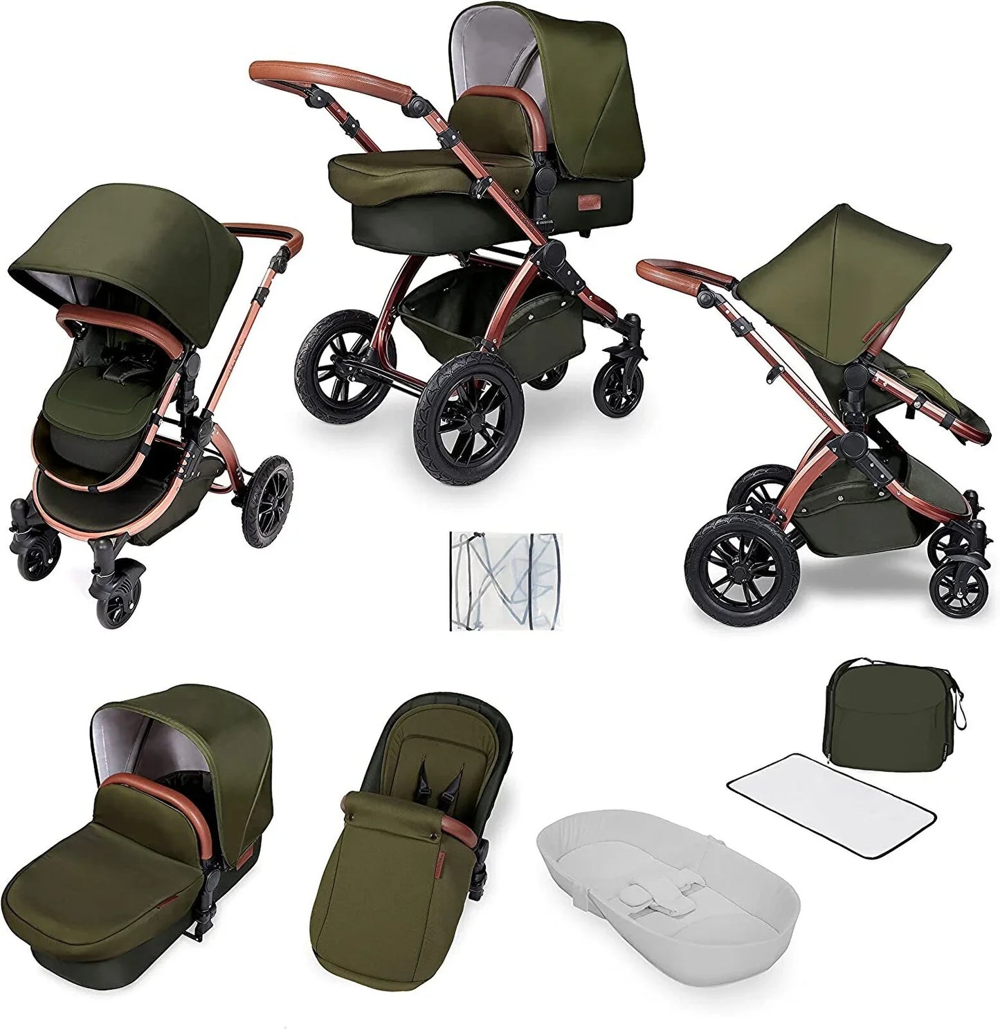Ickle Bubba Stomp V4 2 In 1 Carrycot & Pushchair - Bronze