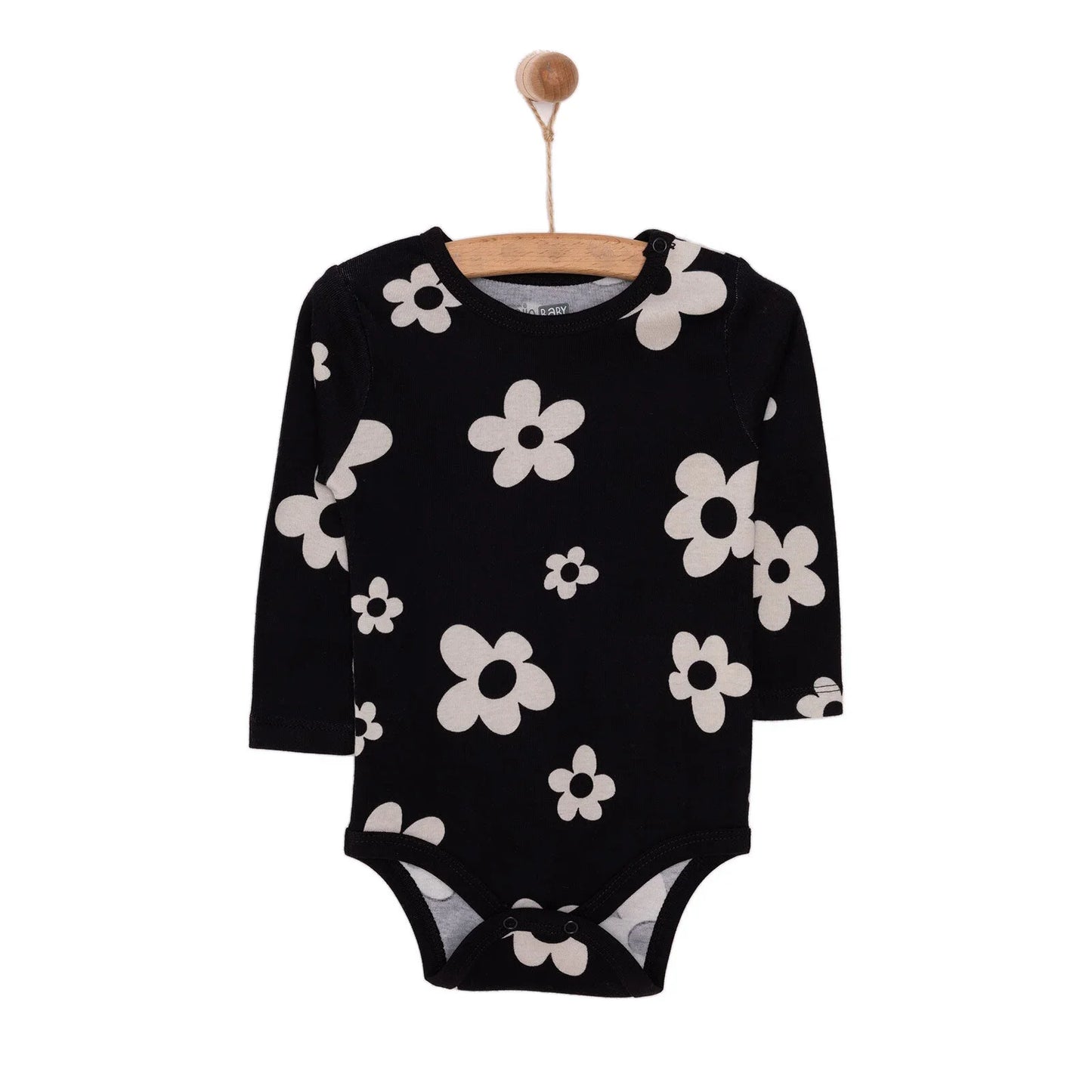 HelloBaby Girl Long Sleeve Bodysuit - Black