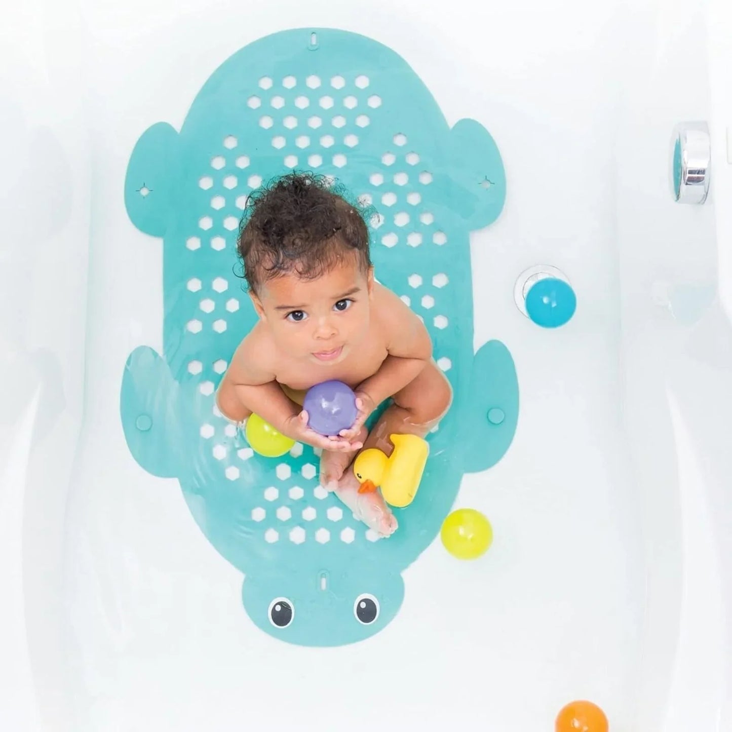 Infantino 2-in-1 Bath Mat & Storage Basket Turtle