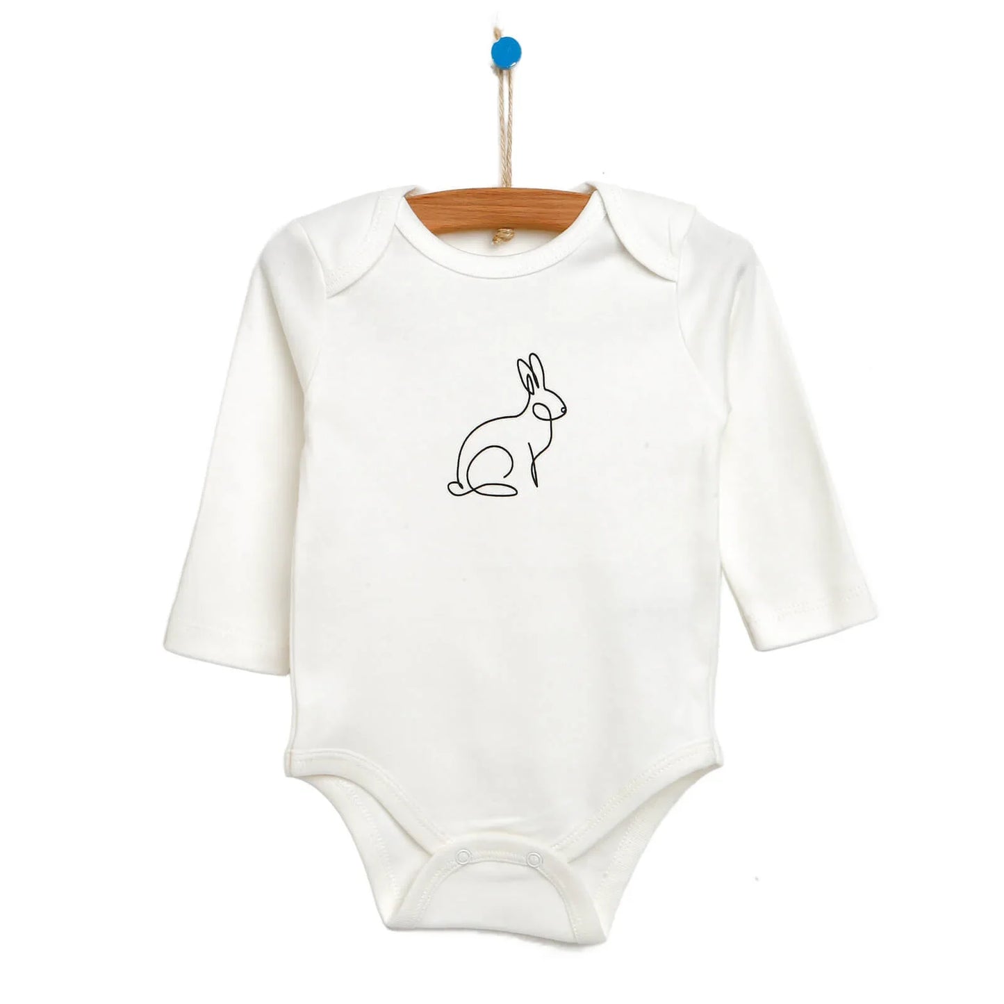 HelloBaby Long Sleeve Bodysuit - White