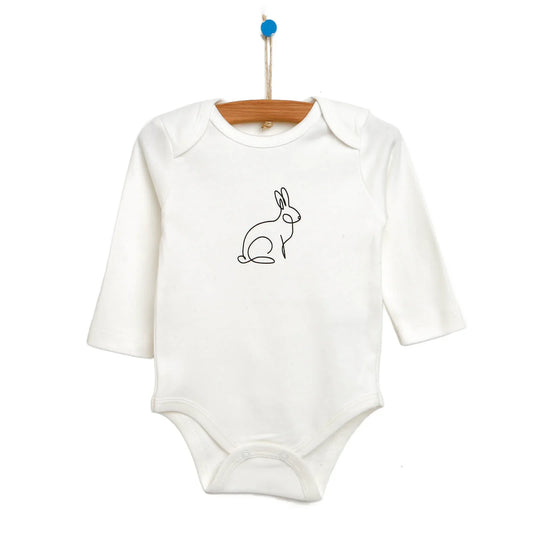 HelloBaby Long Sleeve Bodysuit - White