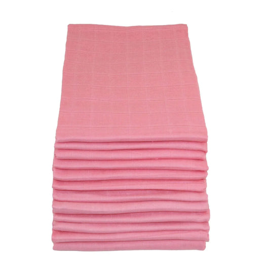 MuslinZ 12 Pack Muslin Squares 70x70cm - Pink