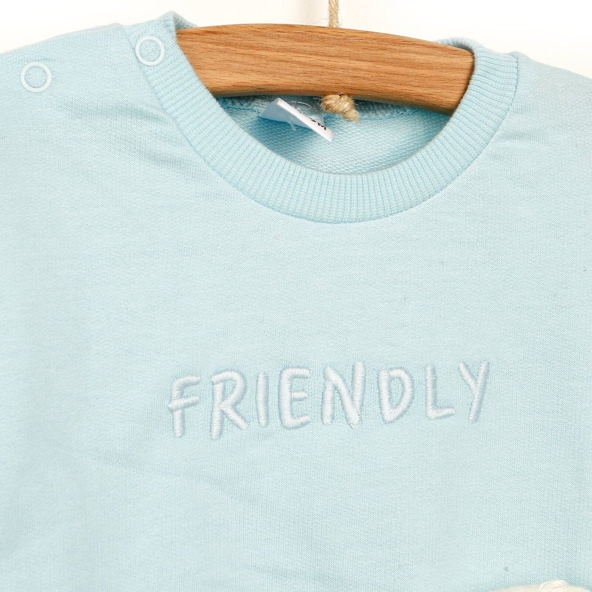 Tuffy Sweatshirt- Footless Bottom Bear - Light Blue