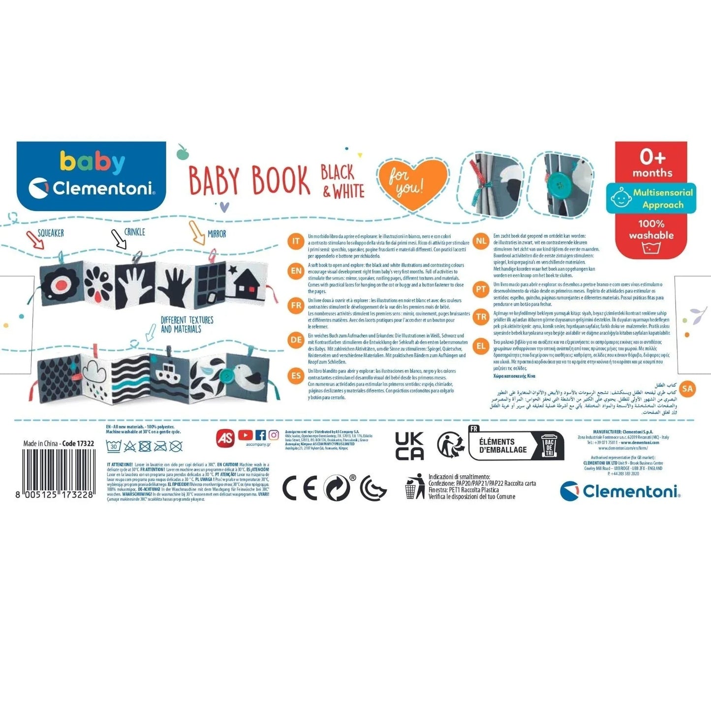 Baby Clementoni Black & White Baby Book