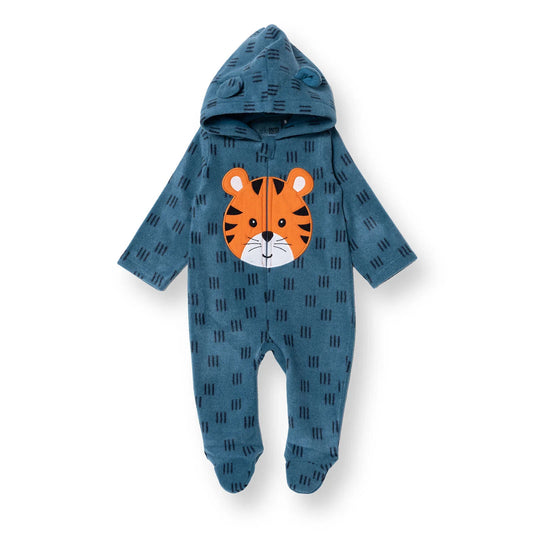 HelloBaby Newborn Polar Footed Jumpsuit - Petrol Printed