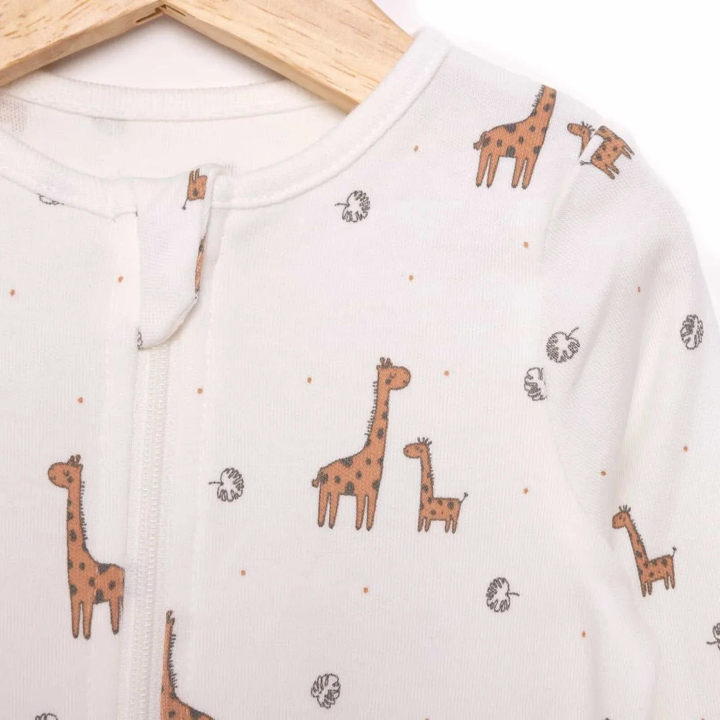 HelloBaby Newborn Girl Footed Jumpsuit - Ecru