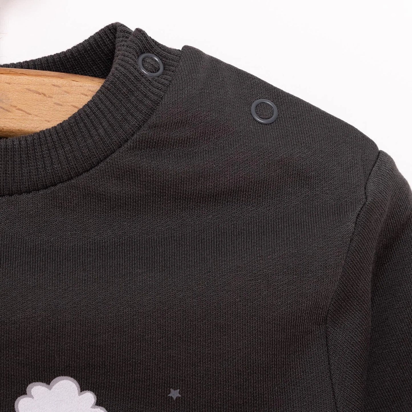 HelloBaby Basic Low Raised Lion Printed Sweatshirt - Dark Grey