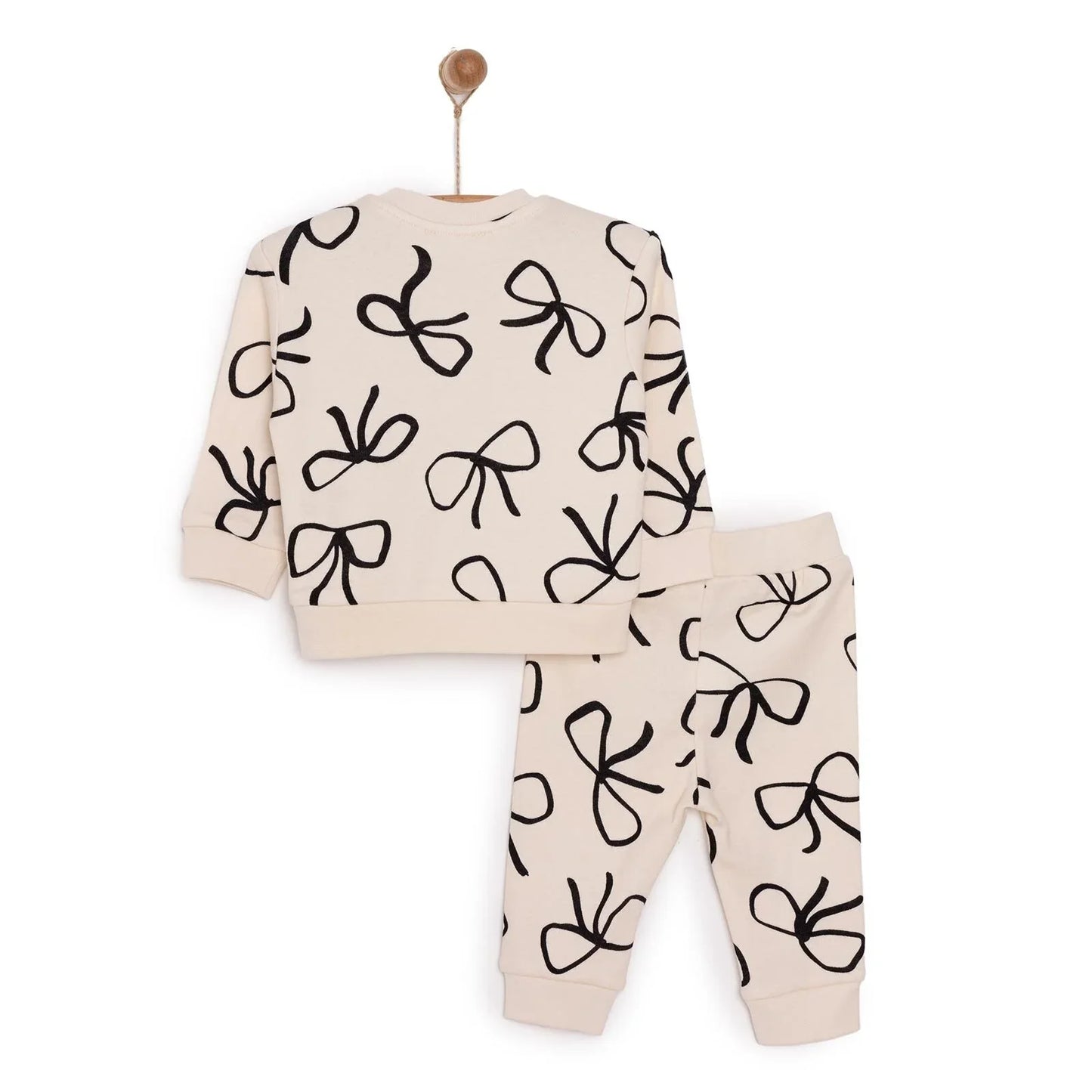 HelloBaby Basic Girl Bow Printed Jogging Set