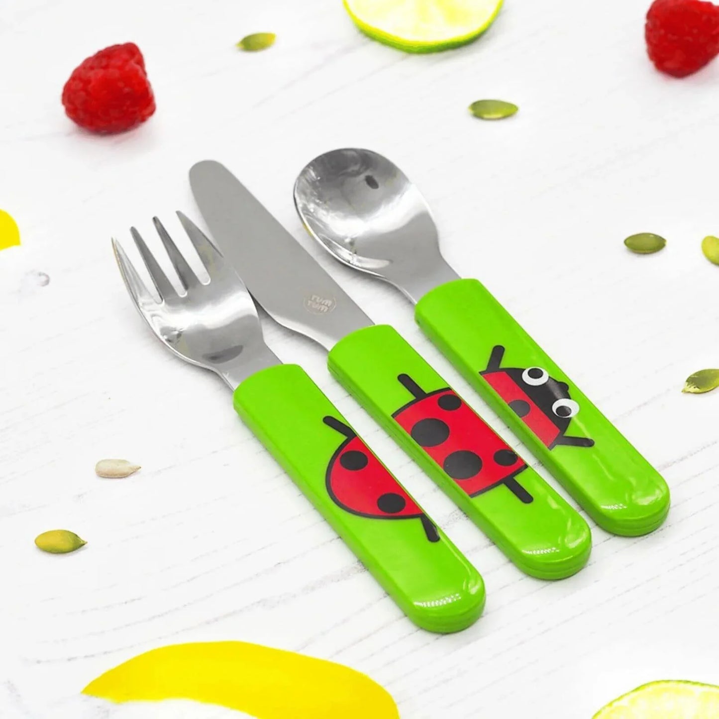 TUM TUM Travel Cutlery Set with Case - Ladybird