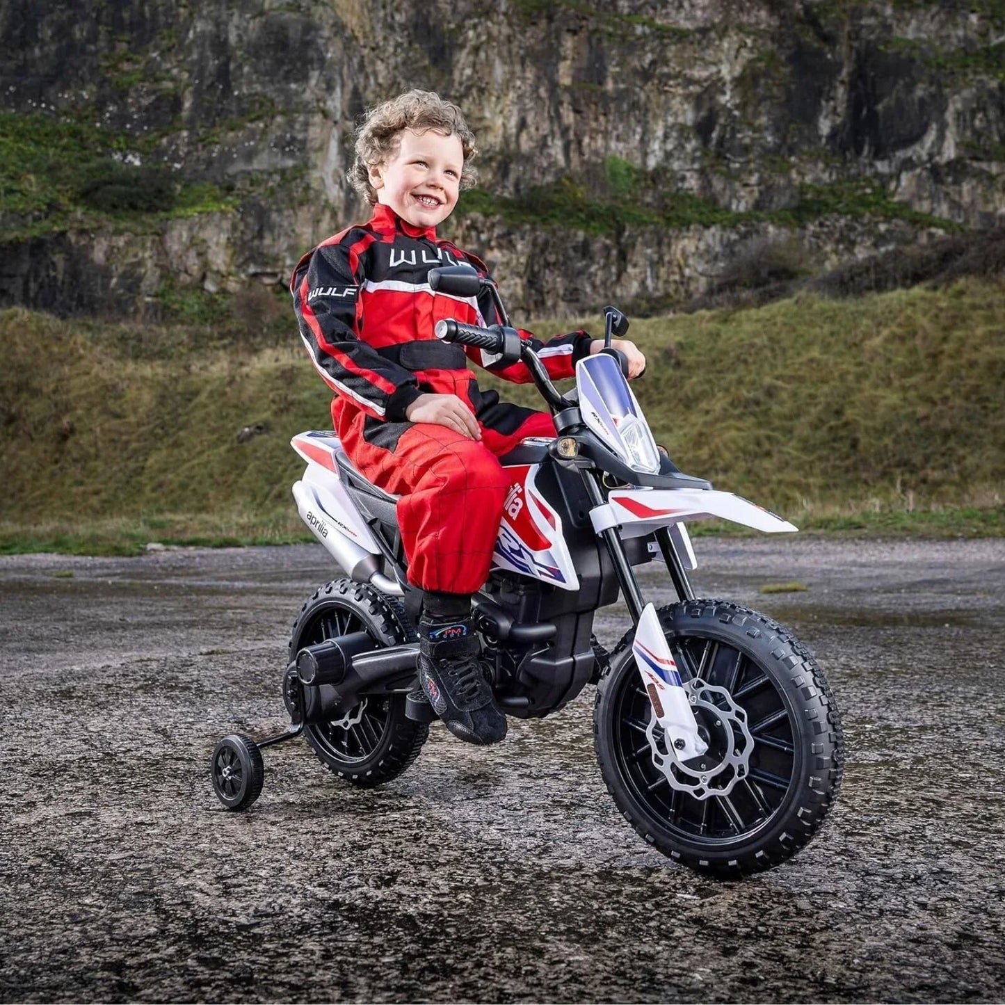 Xootz Aprilia 12V Electric Motorbike Ride On with Lithium Battery - White