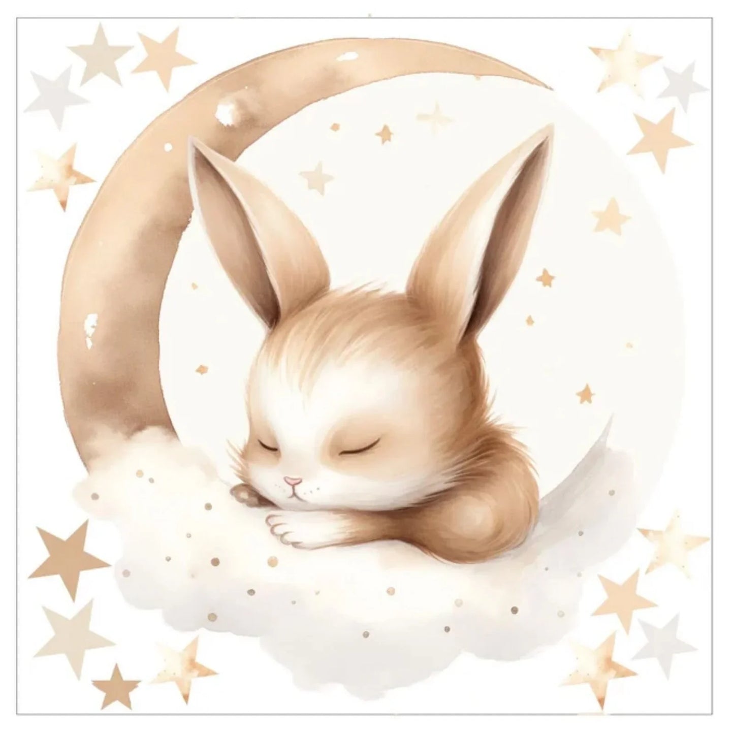 Live Vida Sleeping Bunnies Circle Wall Art Stickers 2 pcs