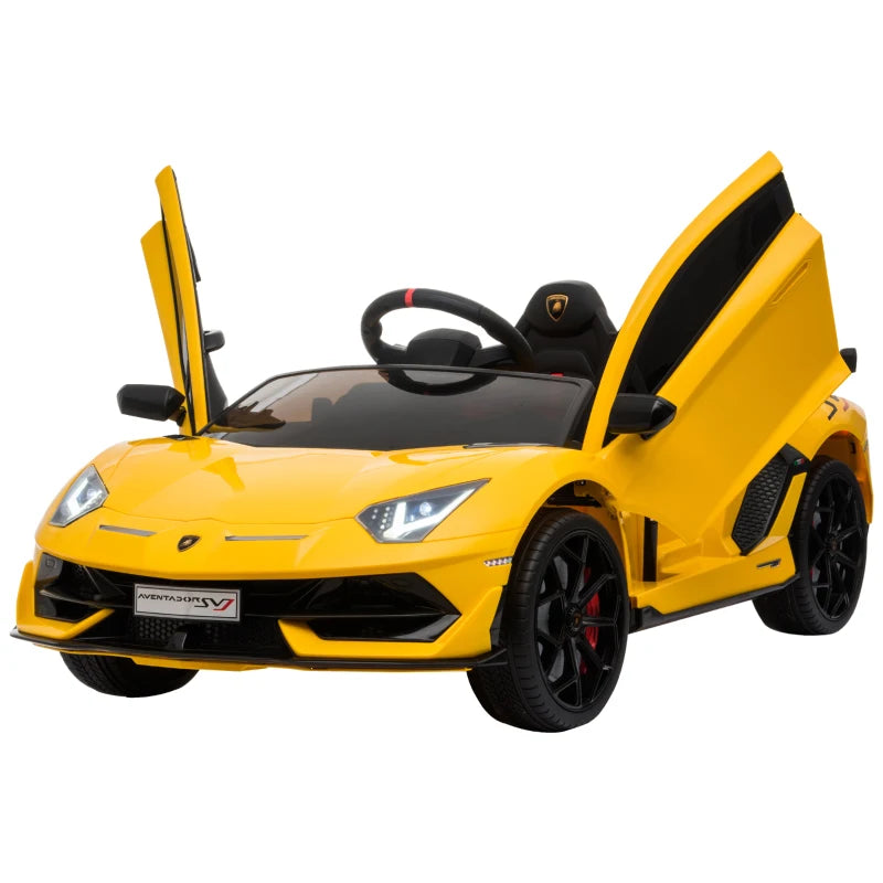 Kids Electric Ride On Car Compatible 12V Battery-powered Lamborghini Aventador Sports Racing Car Toy w/ Parental Remote Control | HOMCOM-0