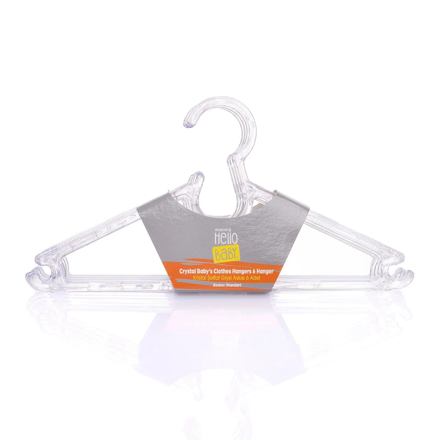HelloBaby Crystal Transparent Hanger 6 pcs - White