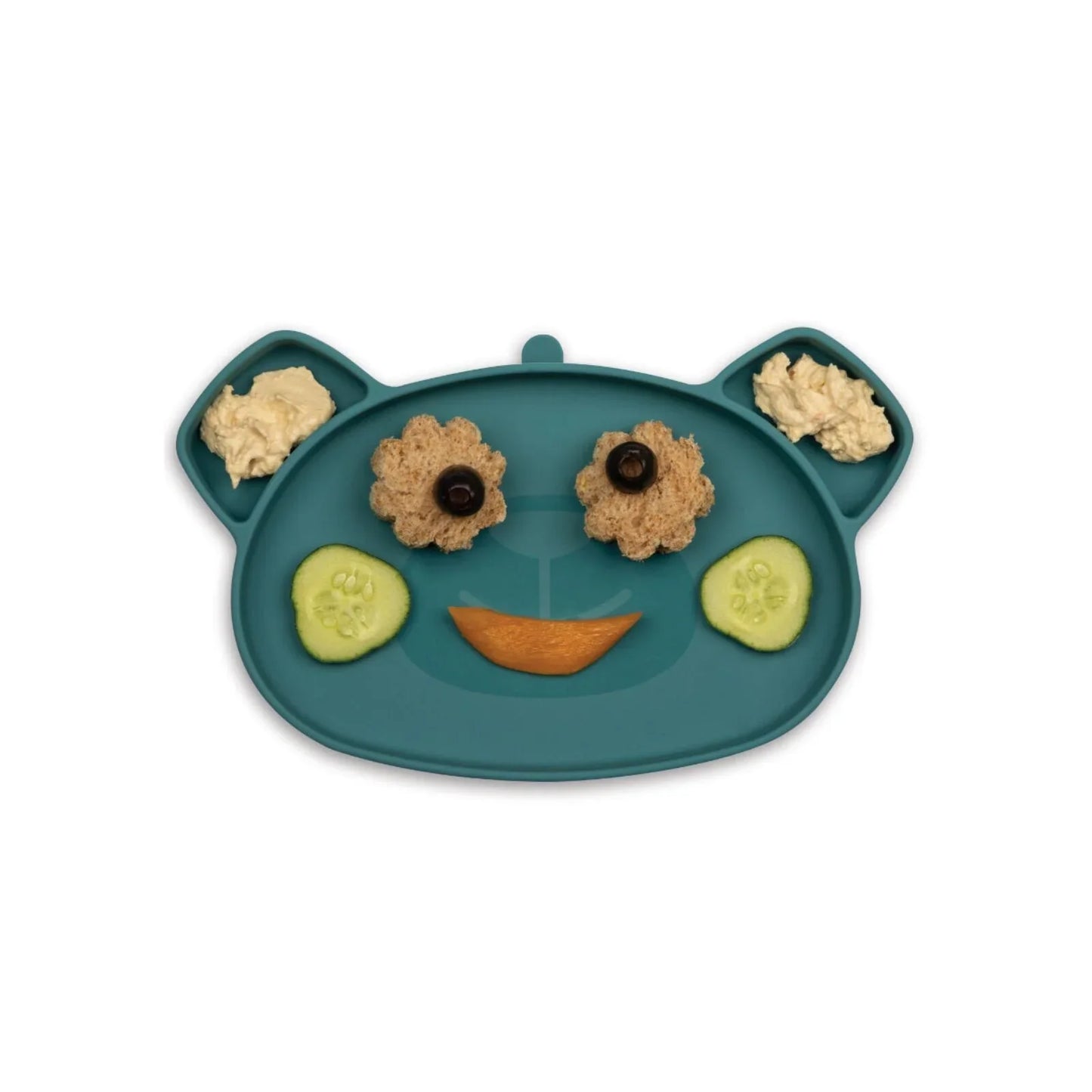 TUM TUM Silicone Weaning Bowl & Spoon Set Boris Bear - Blue