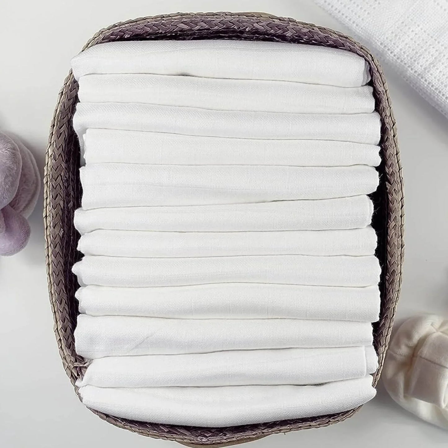 MuslinZ 12 Pack Muslin Squares 70x70cm - White