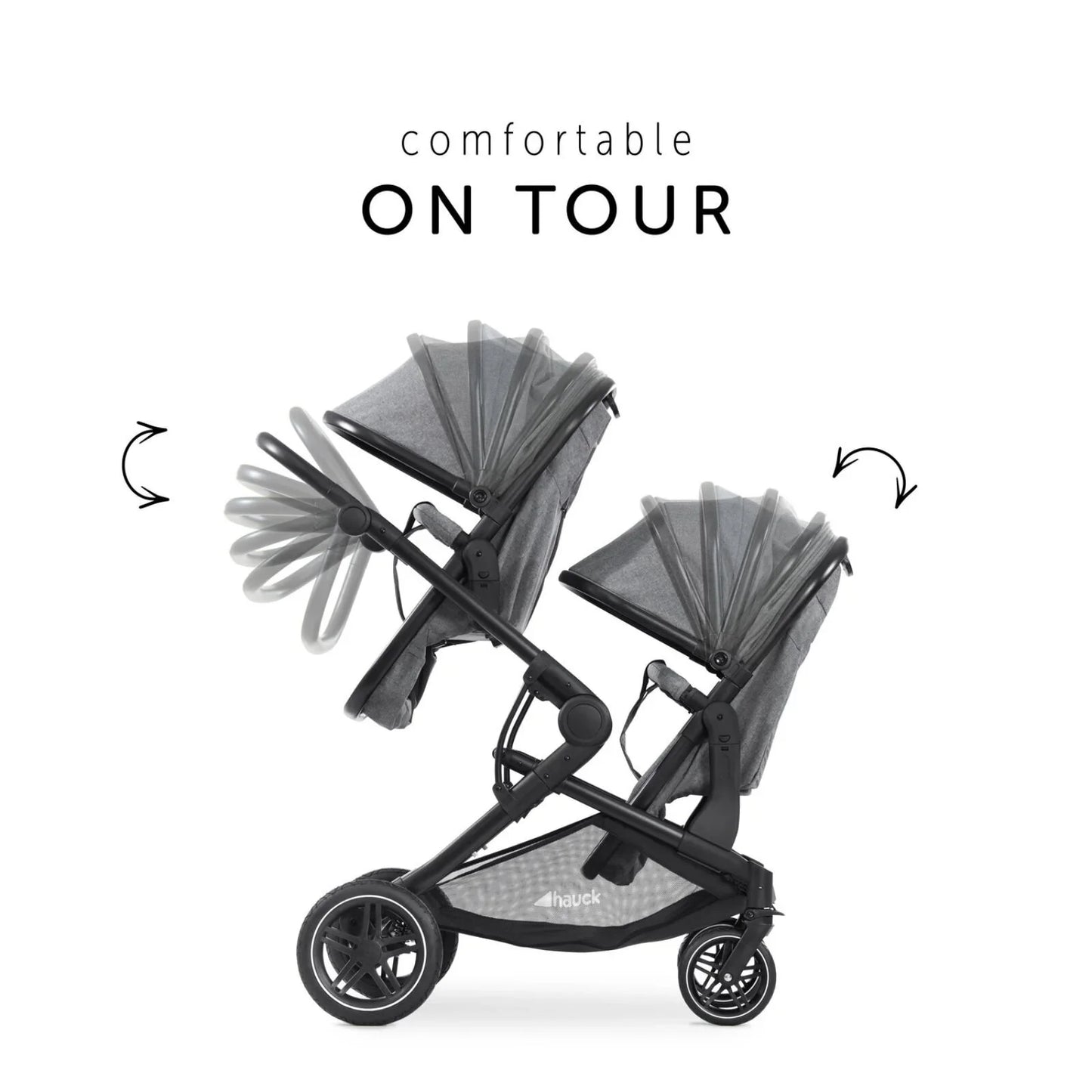 Hauck Atlantic Twin Double Stroller - Grey