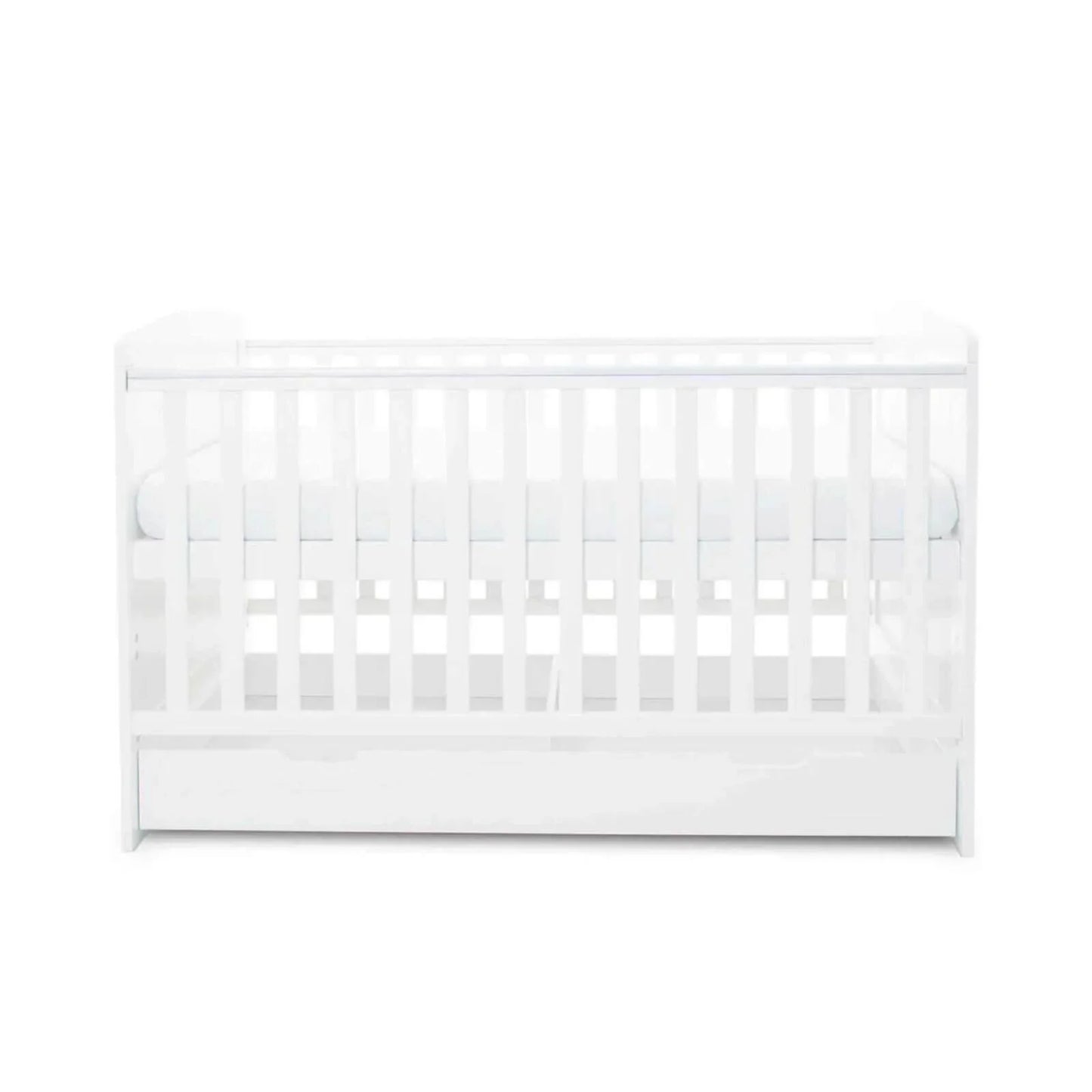 Ickle Bubba Coleby Classic Cot Bed & Under Drawer White - Premium Pocket Sprung Mattress