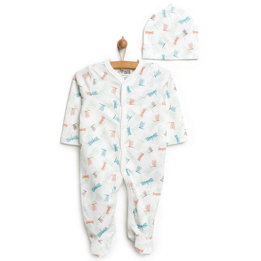 HelloBaby Footed Jumpsuit with Hat - Green