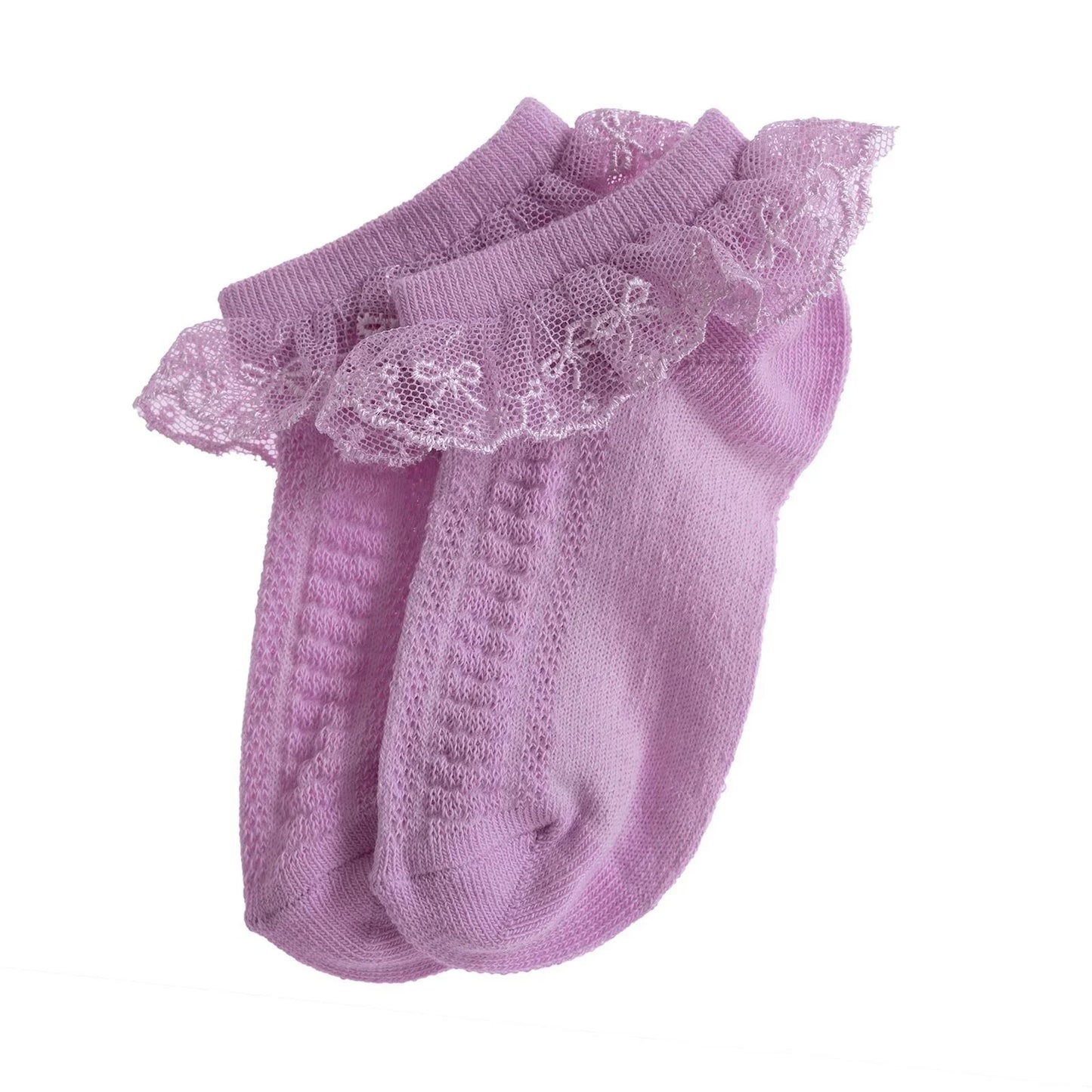 HelloBaby Girl Socks with Lace - Purple