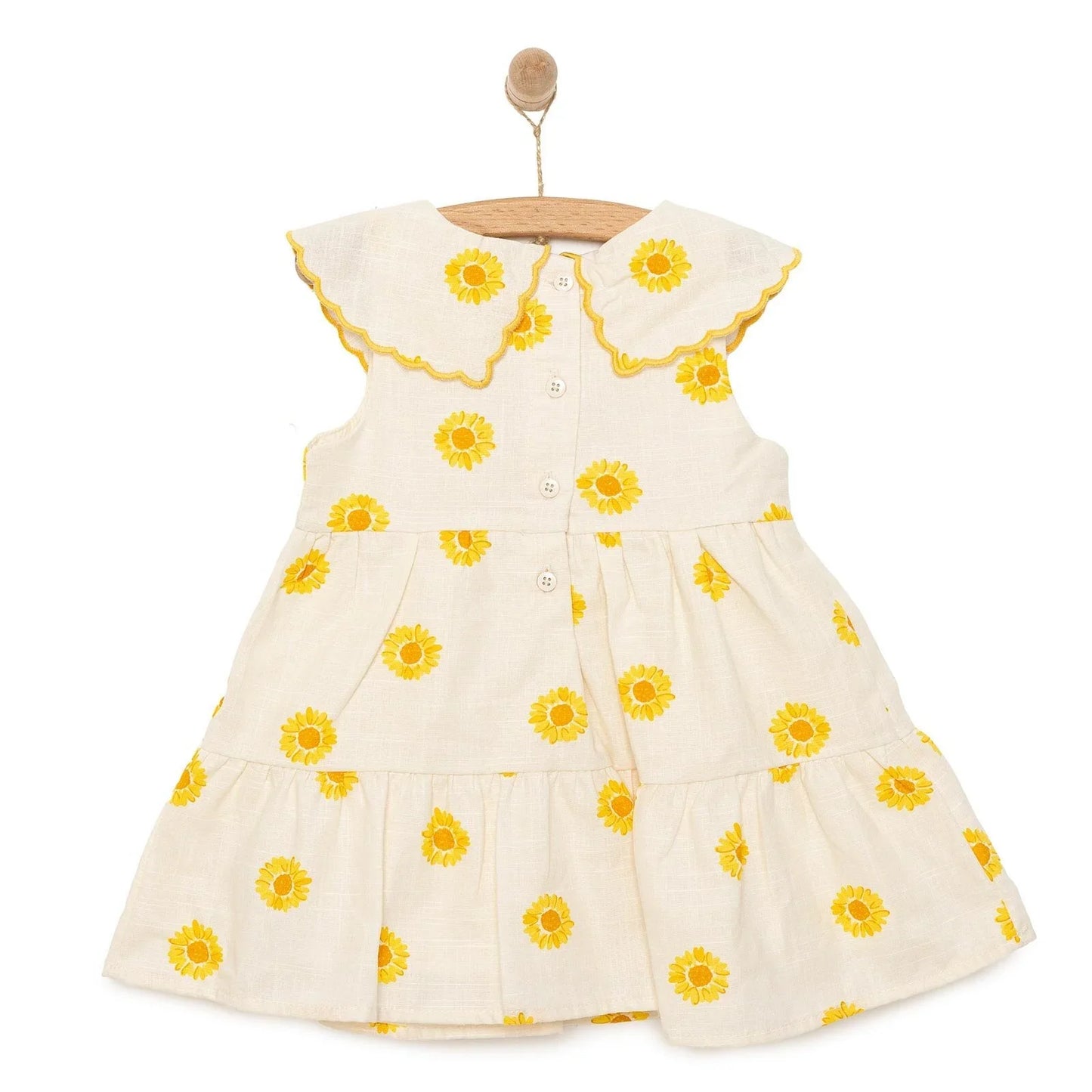 HelloBaby Sun Flower Girl Dress - Ecru