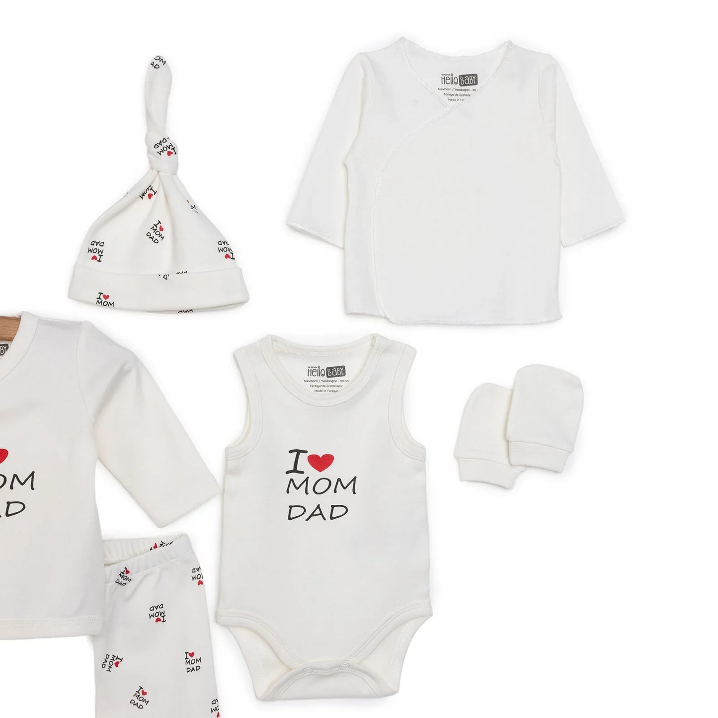 HelloBaby Newborn Hospital Starter Pack 10 pcs - Ecru