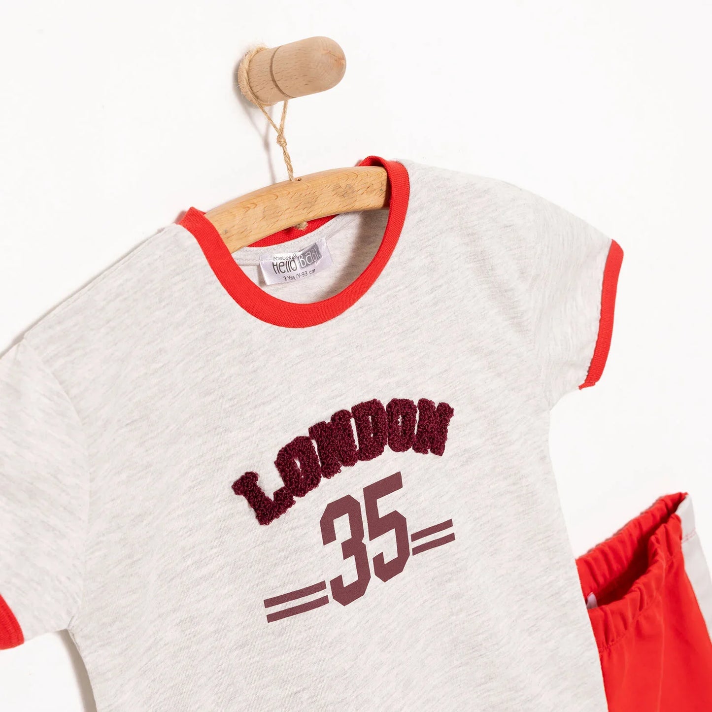 HelloBaby Motto Boy T-shirt & Short - Grey Melange