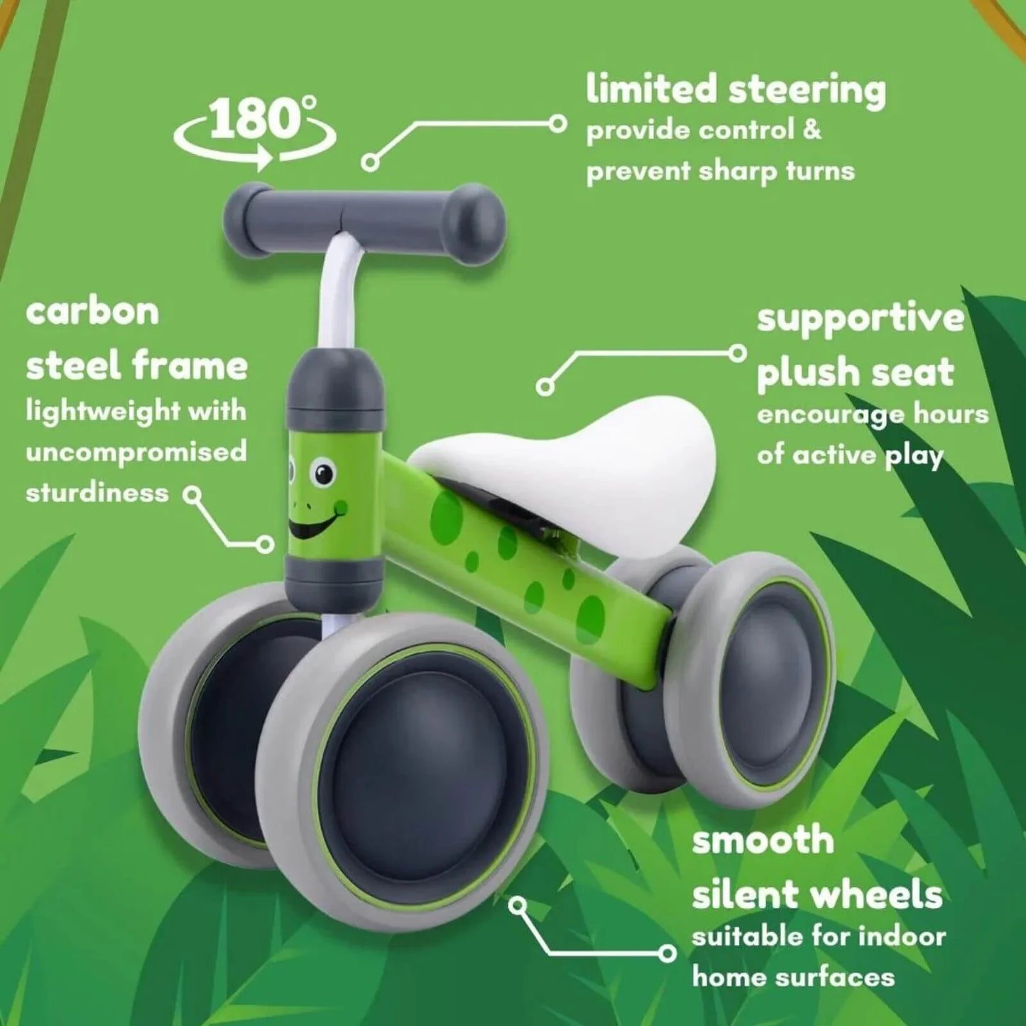 BOLDCUBE Baby Balance Bike - Green