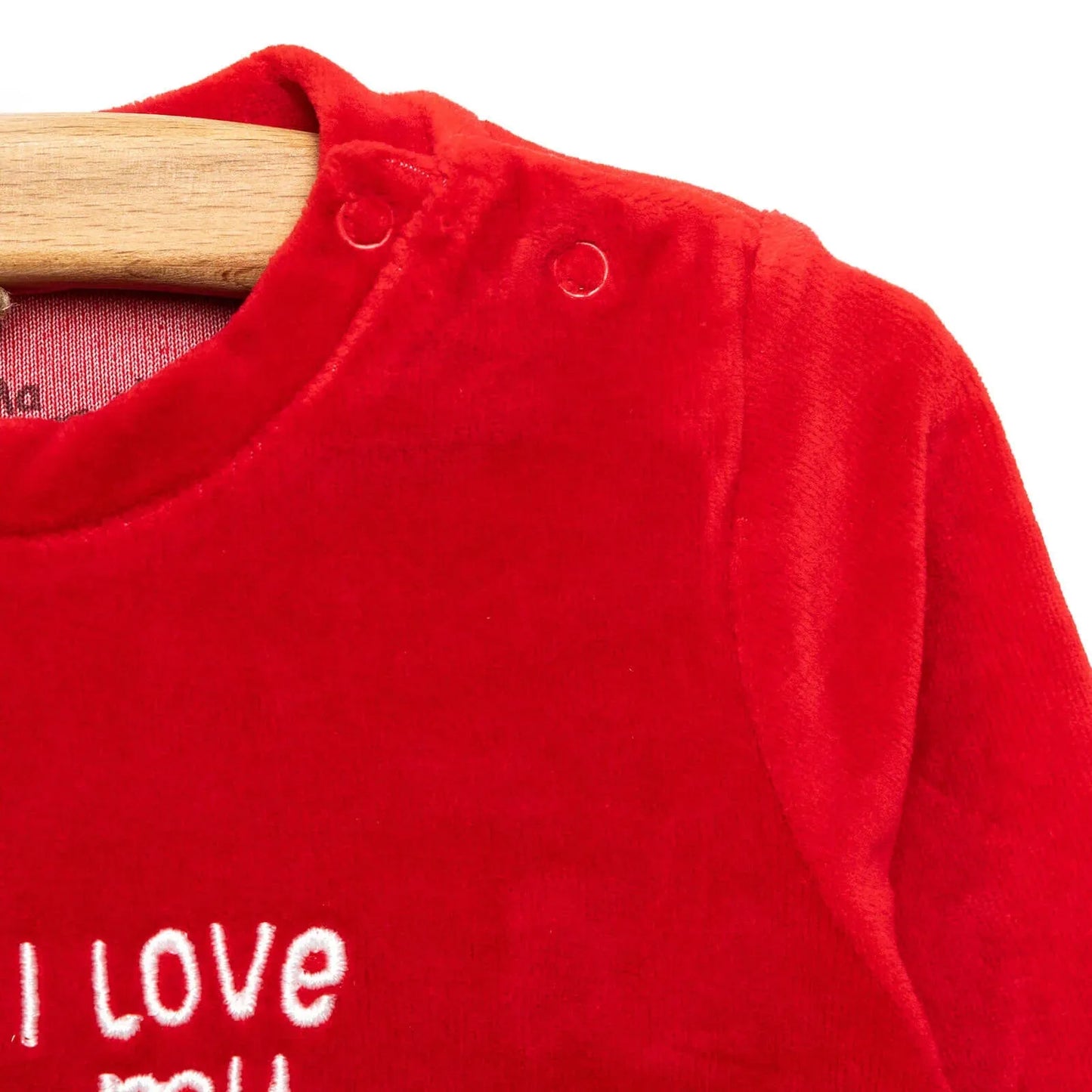 Ma Douce Newborn Velvet Footed Jumpsuit - Red