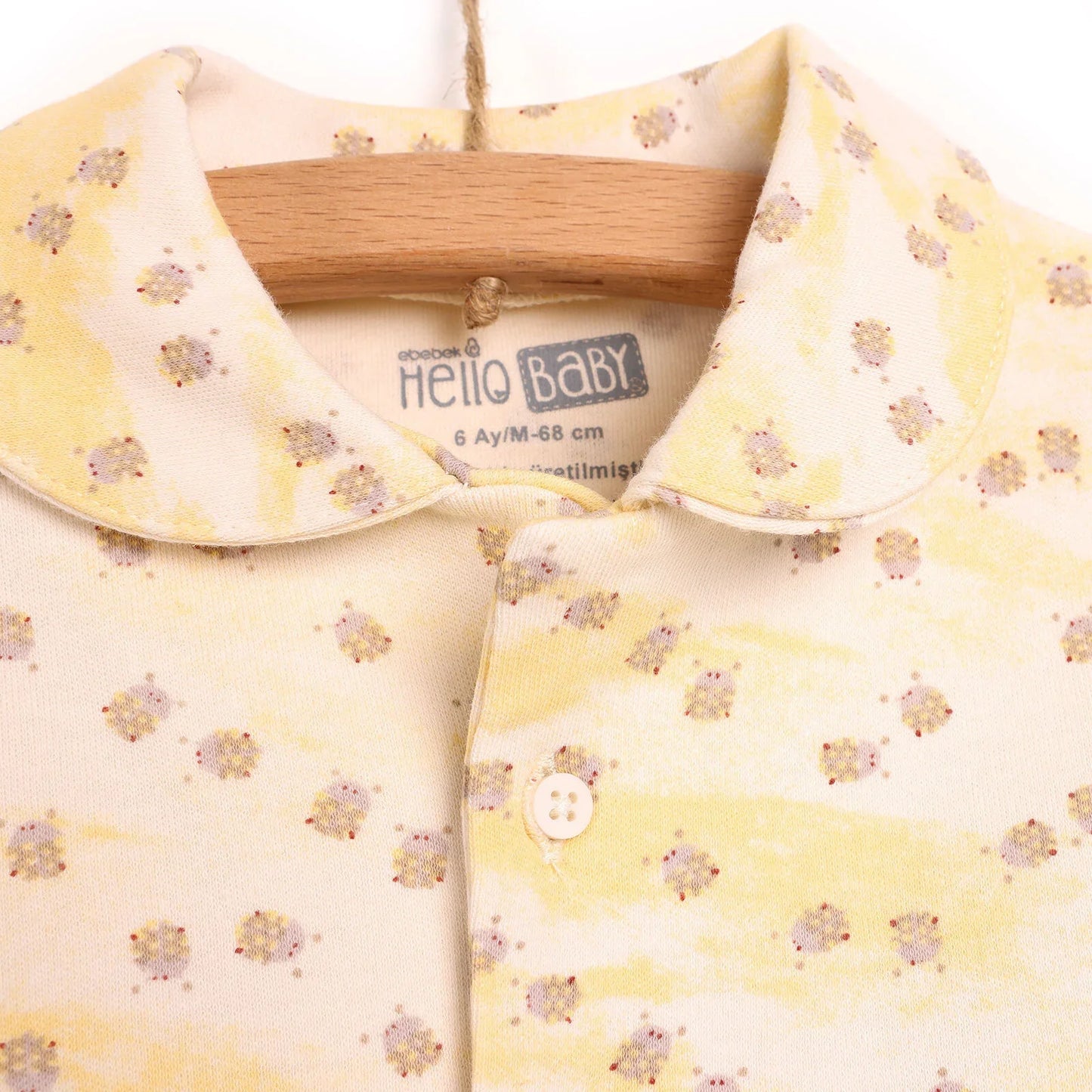 HelloBaby Baby Girl Shirt Collar Pyjamas - Yellow