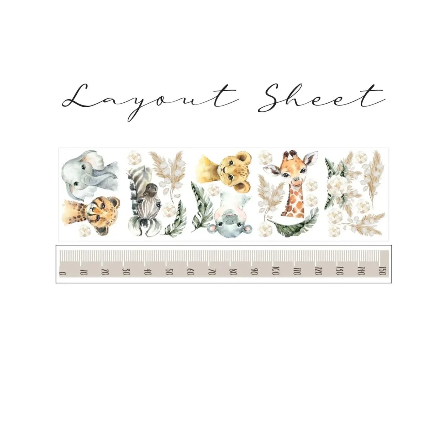 Live Vida Baby Safari Height Chart Sticker