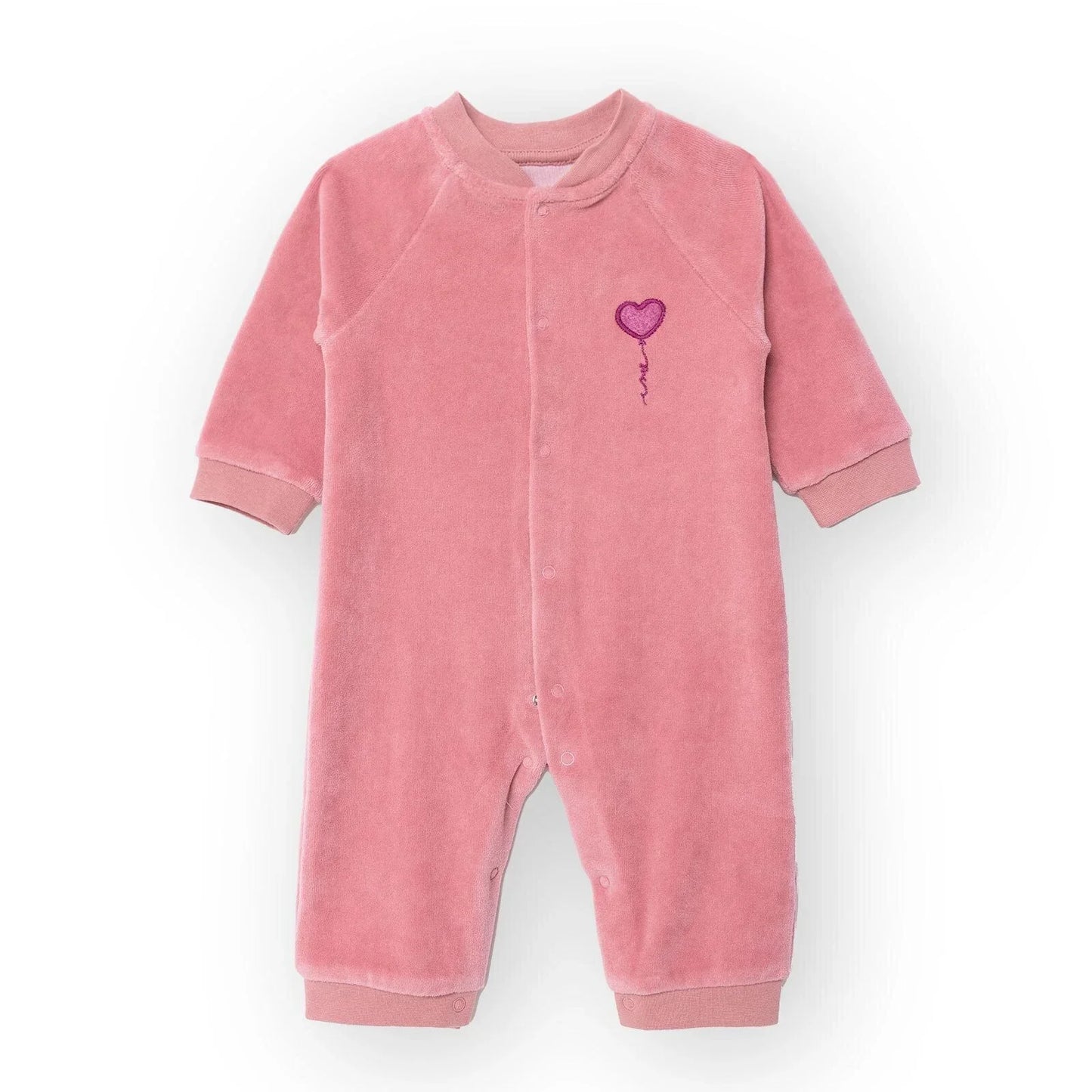HelloBaby Newborn Velvet Footlesss Jumpsuit - Dark Pink