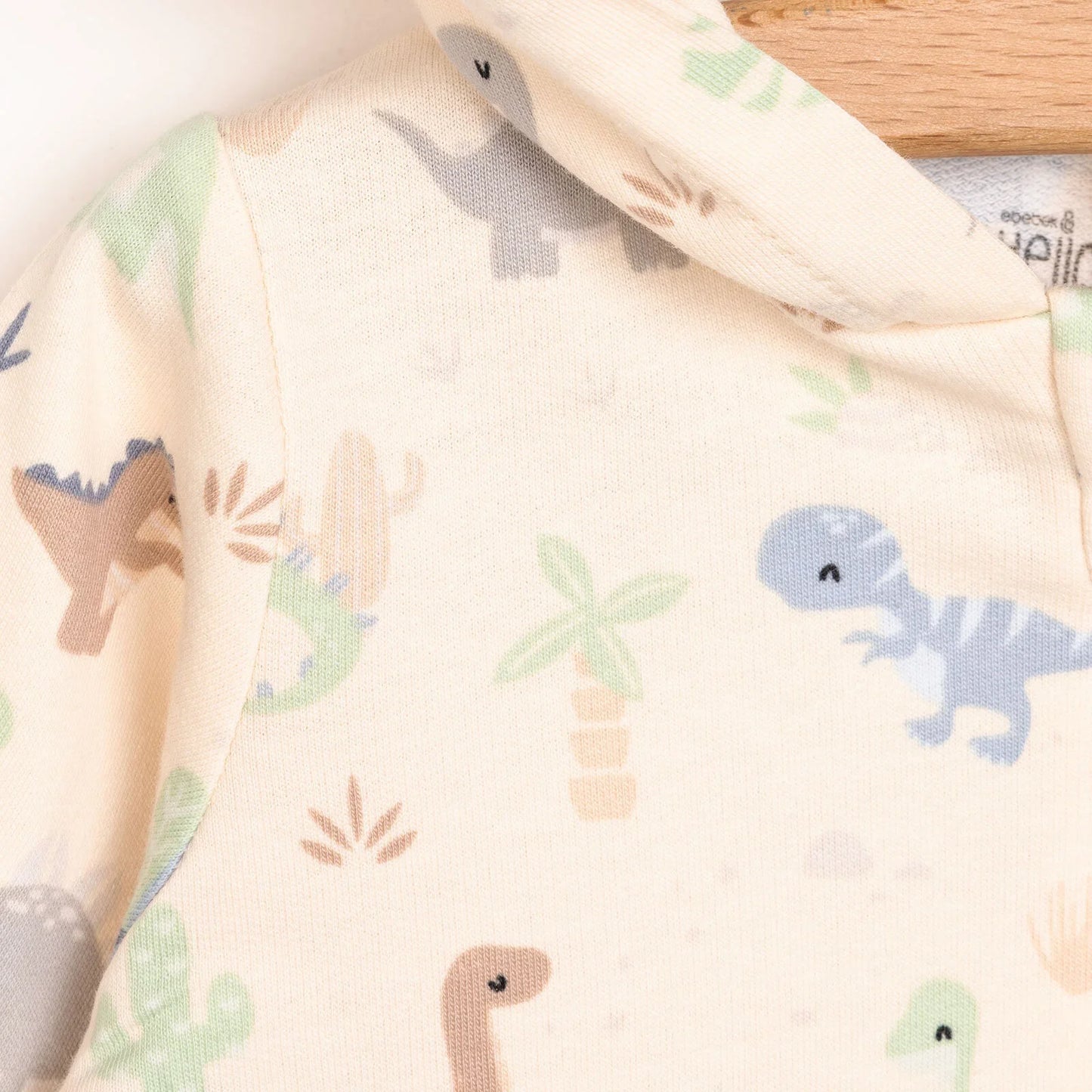 HelloBaby Newborn Boy Hooded Jumpsuit - Ecru