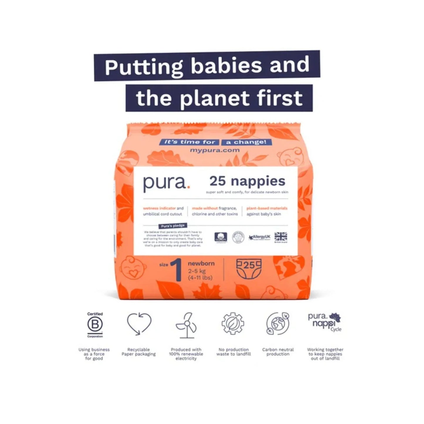 Pura Eco Nappy Size 1 - 25 nappies