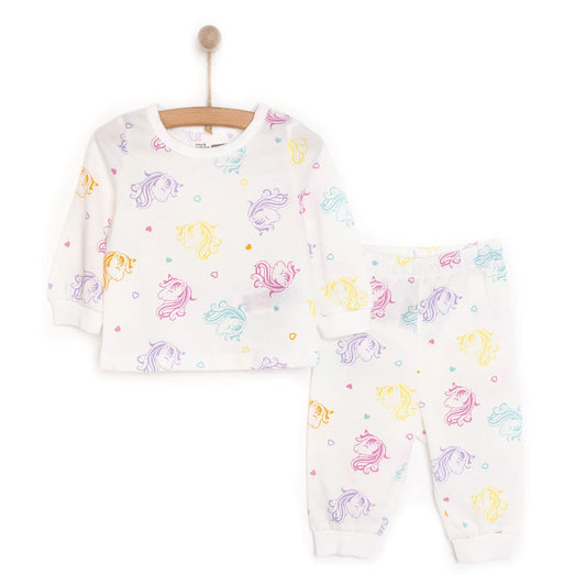 HelloBaby Baby Girl Long Sleeve Pyjamas Set - Ecru