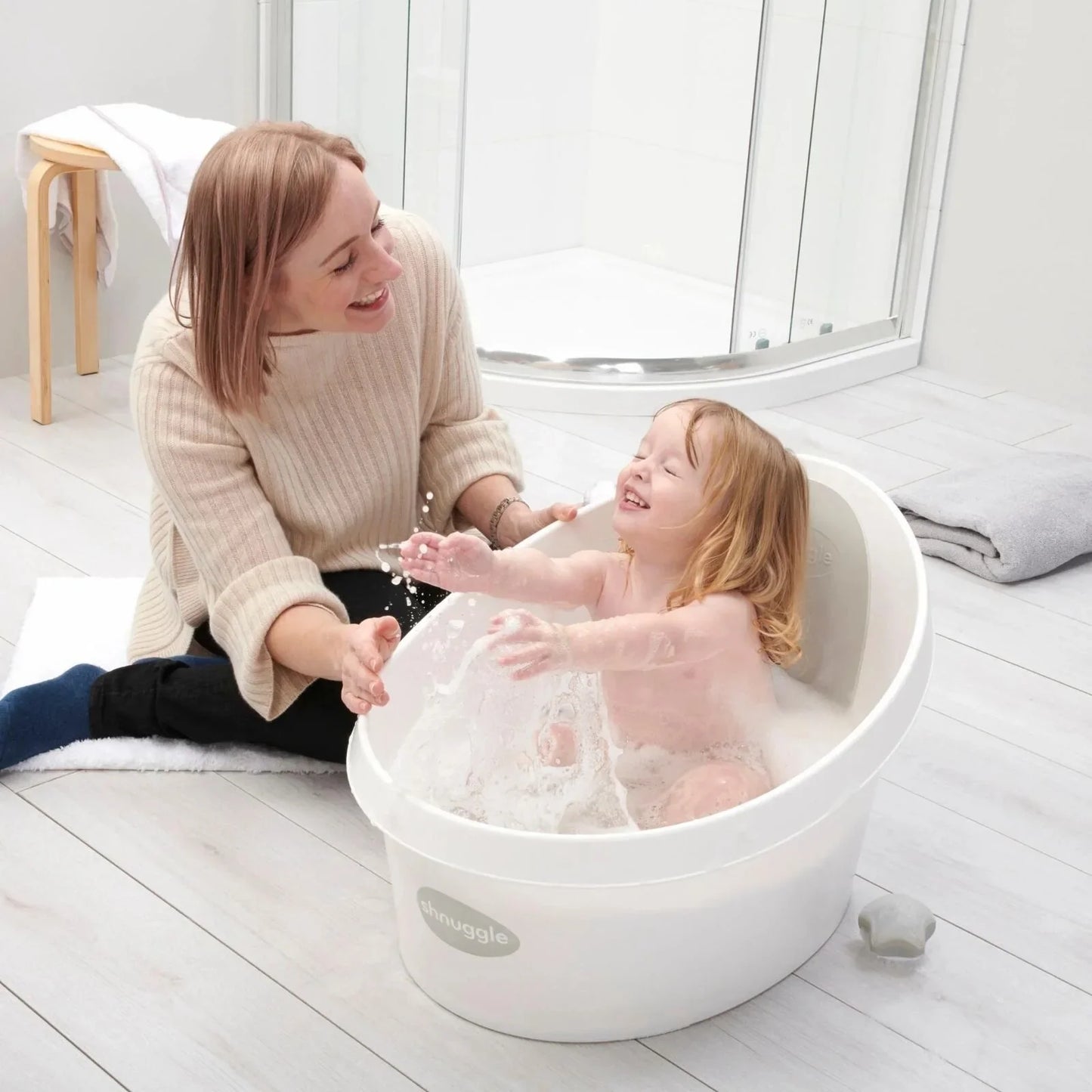Shnuggle Toddler Bath Tub - Taupe