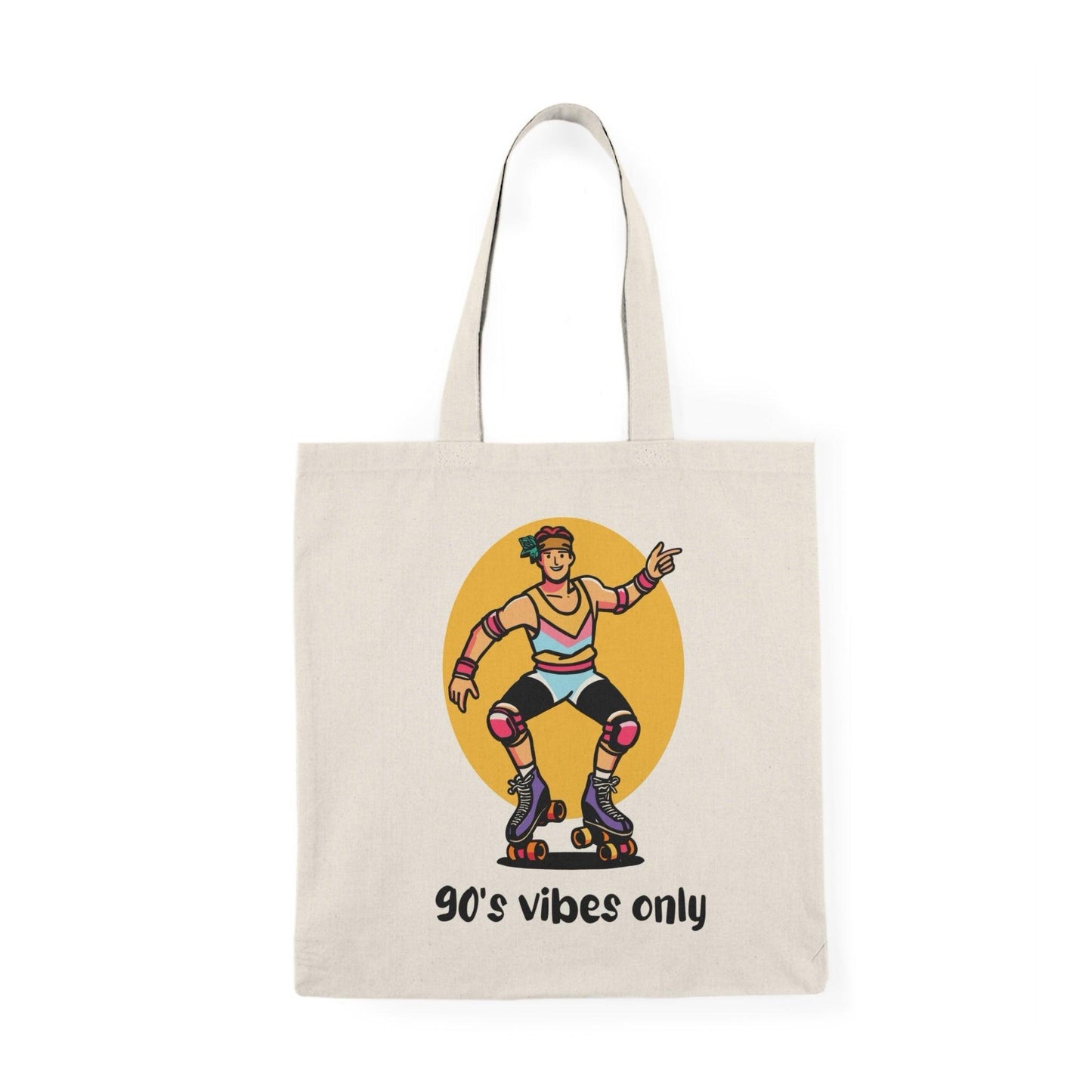 90s Vibes Only – Retro Roller Skater Tote Bag