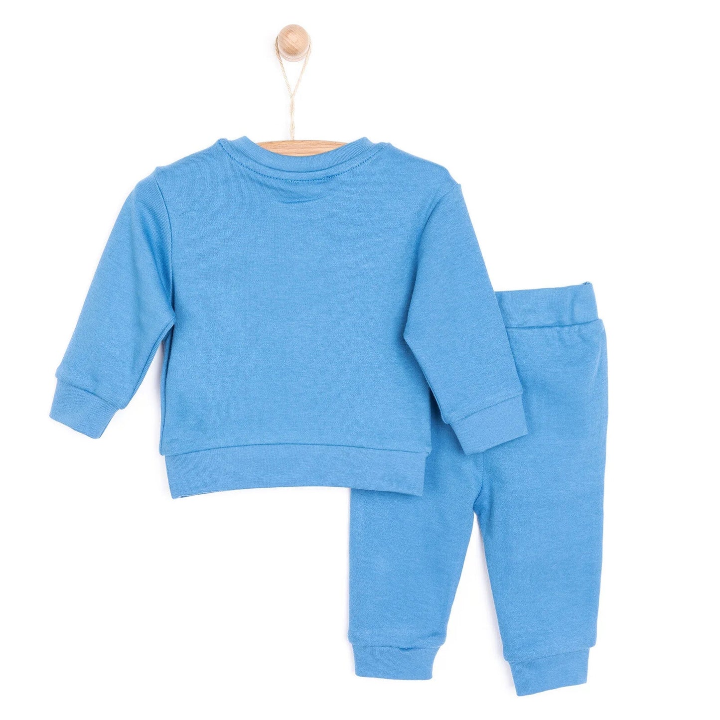 HelloBaby Basic Boy Bear Printed Jogging - Sax Blue
