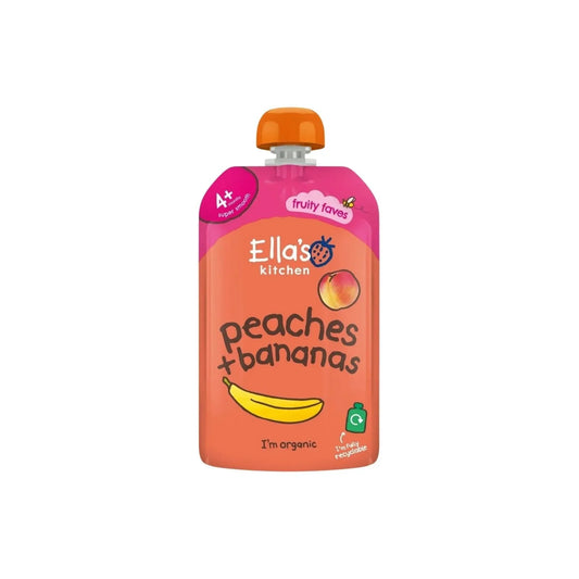 Ella's Kitchen Organic Peaches & Bananas Baby Food Pouch 4+ months 120g