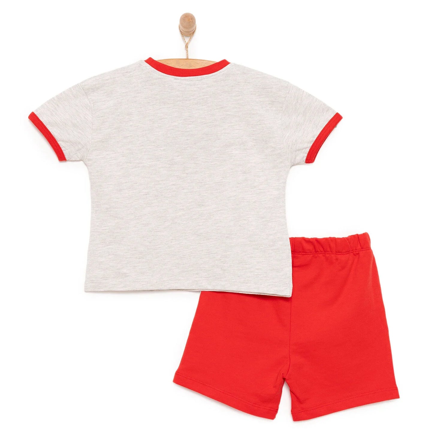HelloBaby Motto Boy T-shirt & Short - Grey Melange