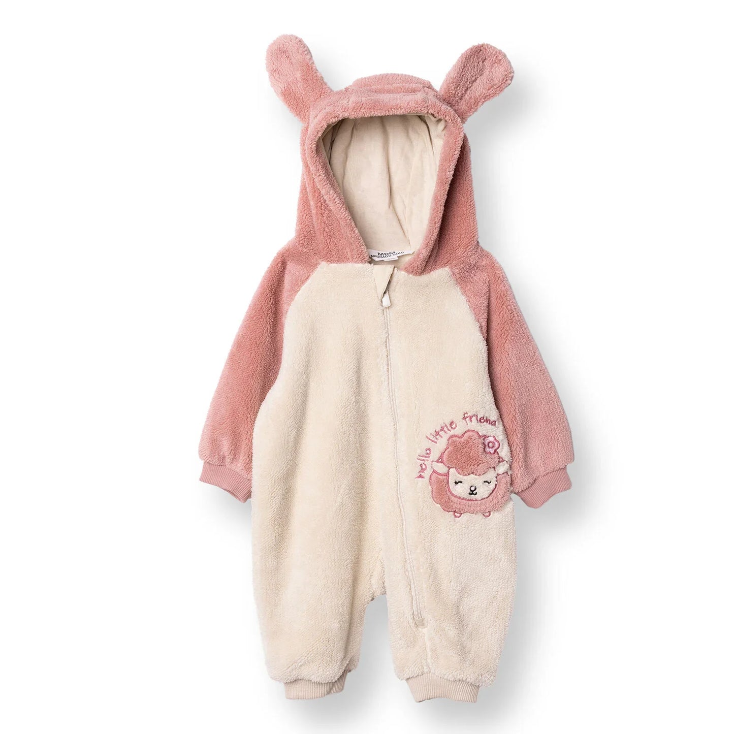 Midimod Newborn Welsoft Footless Jumpsuit - Ecru