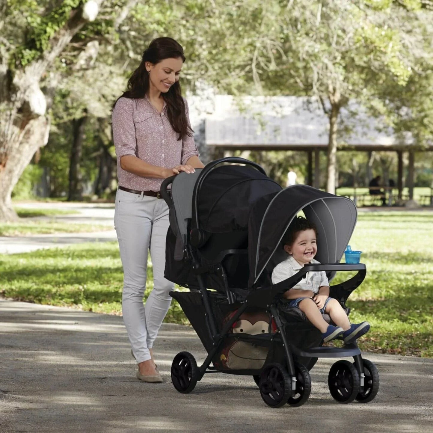 Graco Stadium Duo Tandem Stroller - Black/Grey
