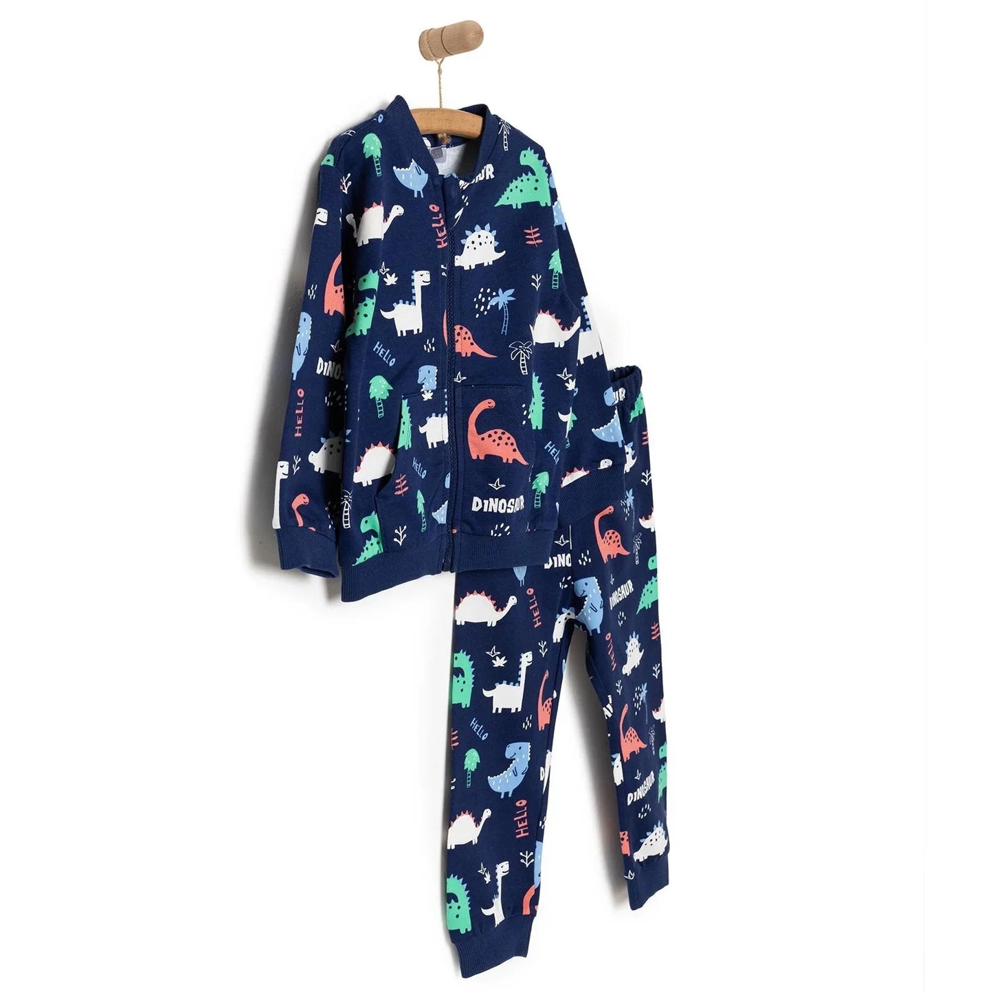 HelloBaby Basic Boy Dinosaur Patterned Jumpsuit - Printed