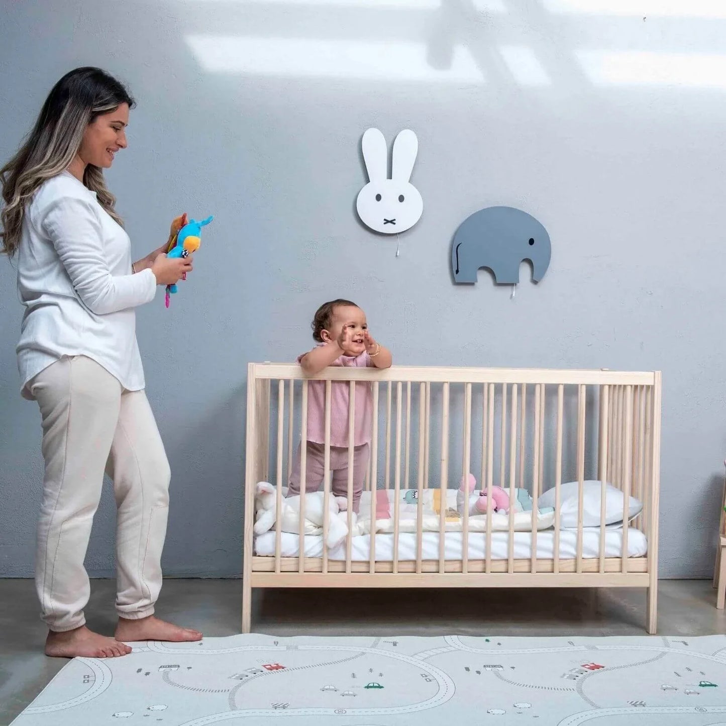 Kukka Natural Wood 2-Level Cot 60x120 cm