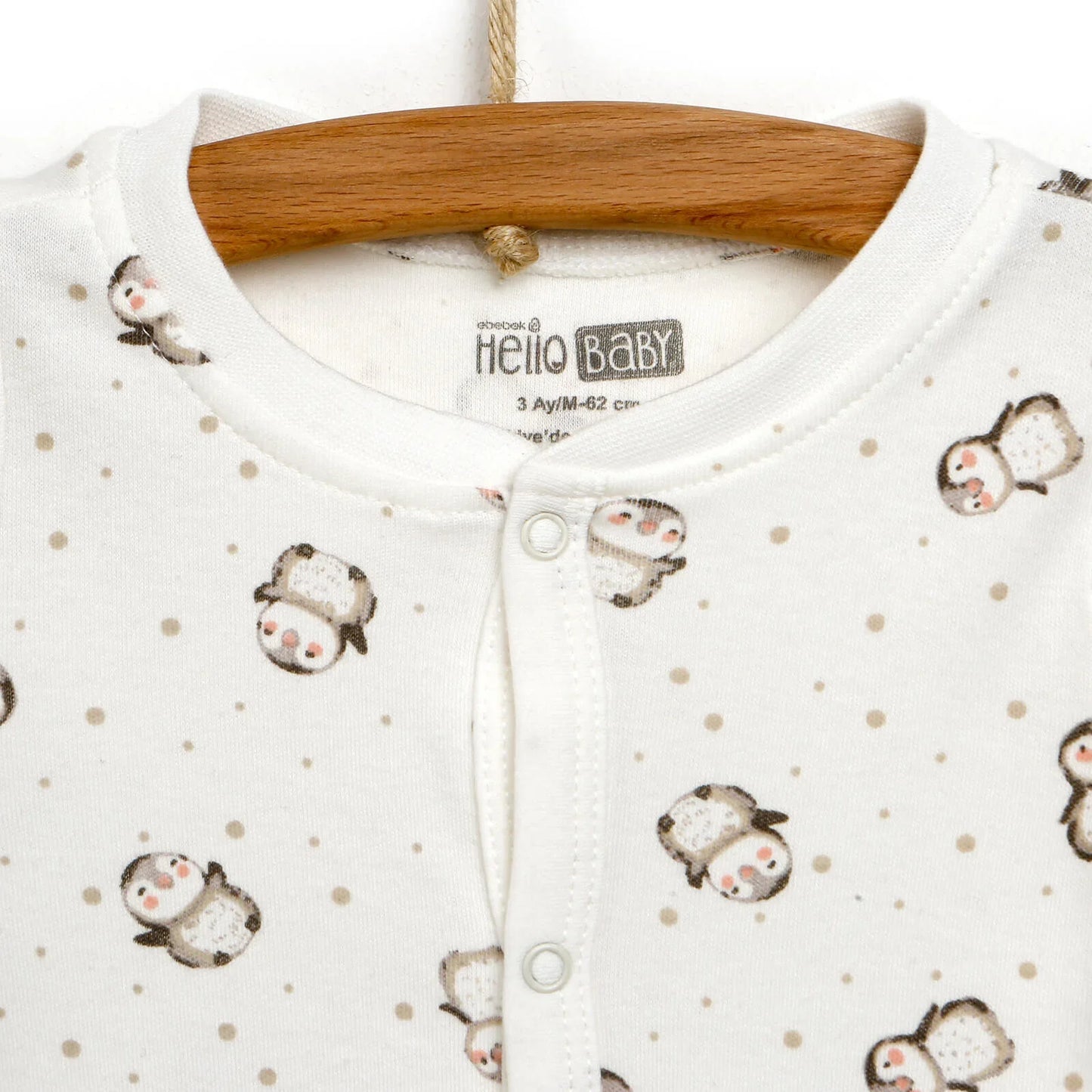 HelloBaby Newborn Baby Girl Footed Jumpsuit - Ecru