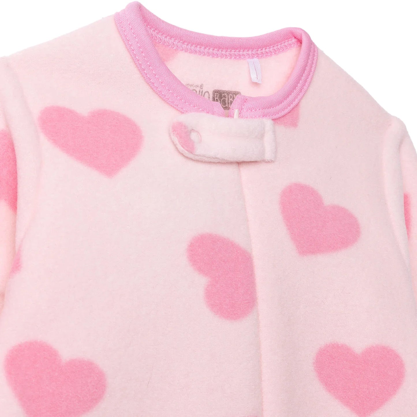 HelloBaby Newborn Polar Footed Jumpsuit - Pink Printed