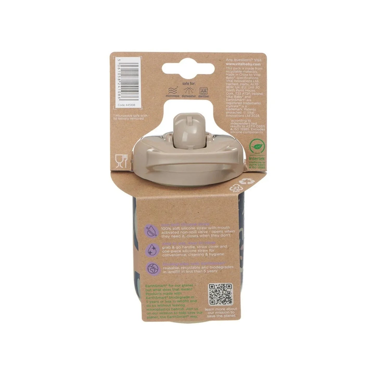 Vital Baby Hydrate Sippy Straw Cup 350ml - Woodland Glow