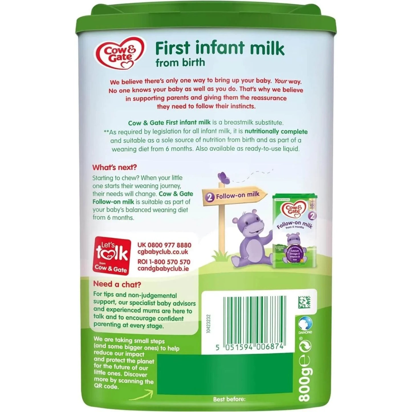 Cow and Gate 1 First Infant Milk Formula 0-6 months 800g